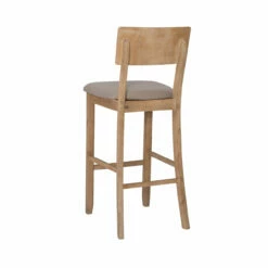 Jessie Gray Wash Upholstered Wood Bar Stool -Storage supplies store 810543075 4