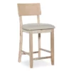 Jessie Gray Wash Upholstered Wood Counter Stool