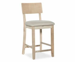 Jessie Gray Wash Upholstered Wood Counter Stool -Storage supplies store 810543076 4