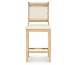 Aubrey Gray Wash Upholstered Wood Nailhead Counter Stool 9 Aubrey Gray Wash Upholstered Wood Nailhead Counter Stool -Storage supplies store 810543077 3