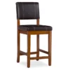 Jackson Walnut Brown Upholstered Padded Wood Counter Stool -Storage supplies store 810543081 1