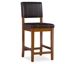 Jackson Walnut Brown Upholstered Padded Wood Counter Stool