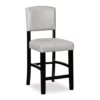 Trevor Dove Gray & Black Faux Leather Upholstered Counter Stool -Storage supplies store 810543086 1