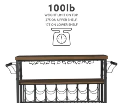 Patrick 2-Tier Wood & Metal Wine Cart -Storage supplies store 810543090 A0 9