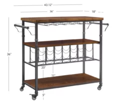 Patrick 2-Tier Wood & Metal Wine Cart -Storage supplies store 810543090 D8 12