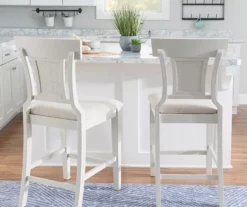 Rider Whitewash Upholstered Wood Counter Stool -Storage supplies store 810543091 2