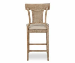 Ryder Gray Wash Upholstered Woven Rattan Counter Stool -Storage supplies store 810543092 3