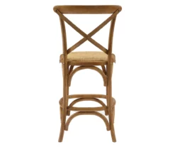 Everlie Gray Wash Curved Wood Padded Counter Stool -Storage supplies store 810543093 A2 5