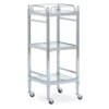 Hawkins Chrome & Glass 3-Shelf Rolling Cart -Storage supplies store 810543096 1