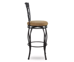 Jones Brown Curved Metal Upholstered Swivel Bar Stool -Storage supplies store 810543102 4