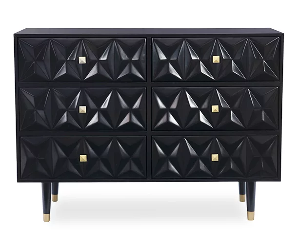 Urban Fresh Black & Gold 6-Drawer Textured Geometric Dresser 3 Urban Fresh Black & Gold 6-Drawer Textured Geometric Dresser