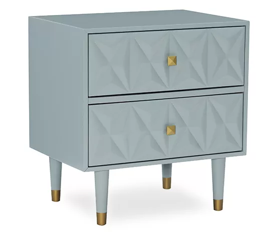 Urban Fresh Gray & Gold 2-Drawer Textured Geometric Nightstand 3 Urban Fresh Gray & Gold 2-Drawer Textured Geometric Nightstand
