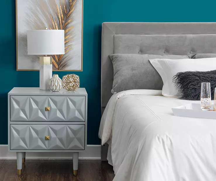 Urban Fresh Gray & Gold 2-Drawer Textured Geometric Nightstand 4 Urban Fresh Gray & Gold 2-Drawer Textured Geometric Nightstand - Image 2