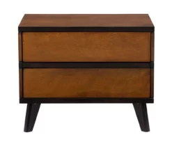 Manhattan Walnut 2-Drawer Mid-Century Wood Nightstand 18 Manhattan Walnut 2-Drawer Mid-Century Wood Nightstand -Storage supplies store 810543109 A0 2