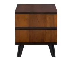 Manhattan Walnut 2-Drawer Mid-Century Wood Nightstand 20 Manhattan Walnut 2-Drawer Mid-Century Wood Nightstand -Storage supplies store 810543109 A1 3