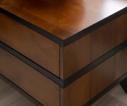 Manhattan Walnut 2-Drawer Mid-Century Wood Nightstand 17 Manhattan Walnut 2-Drawer Mid-Century Wood Nightstand -Storage supplies store 810543109 A8 10