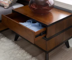 Manhattan Walnut 2-Drawer Mid-Century Wood Nightstand 16 Manhattan Walnut 2-Drawer Mid-Century Wood Nightstand -Storage supplies store 810543109 A8 9