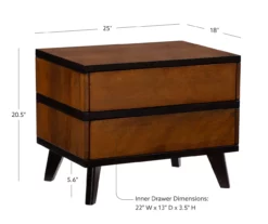 Manhattan Walnut 2-Drawer Mid-Century Wood Nightstand 23 Manhattan Walnut 2-Drawer Mid-Century Wood Nightstand -Storage supplies store 810543109 D8 12