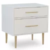 Metro White & Gold 2-Drawer Wood Nightstand 1 Metro White & Gold 2-Drawer Wood Nightstand -Storage supplies store 810543111 1