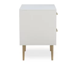 Metro White & Gold 2-Drawer Wood Nightstand -Storage supplies store 810543111 4