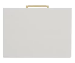 Metro White & Gold 2-Drawer Wood Nightstand -Storage supplies store 810543111 5