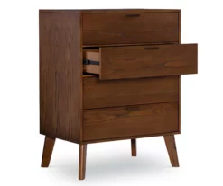Shay Walnut 4-Drawer Wood Mid-Century Chest -Storage supplies store 810543115 5