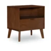 Shay Walnut 1-Drawer Wood Nightstand -Storage supplies store 810543117 1