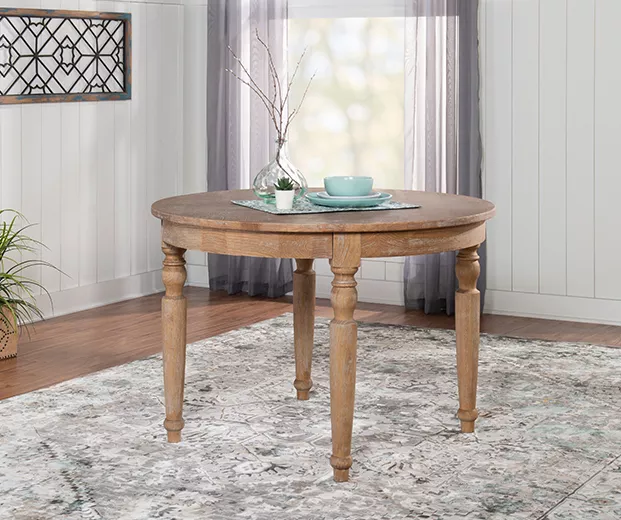 Paden Light Natural Brown Round Wooden Dining Table 4 Paden Light Natural Brown Round Wooden Dining Table - Image 2