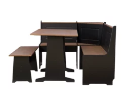 Atrium Black & Pecan 3-Piece Wooden Breakfast Nook Set 16 Atrium Black & Pecan 3-Piece Wooden Breakfast Nook Set -Storage supplies store 810543121 A1