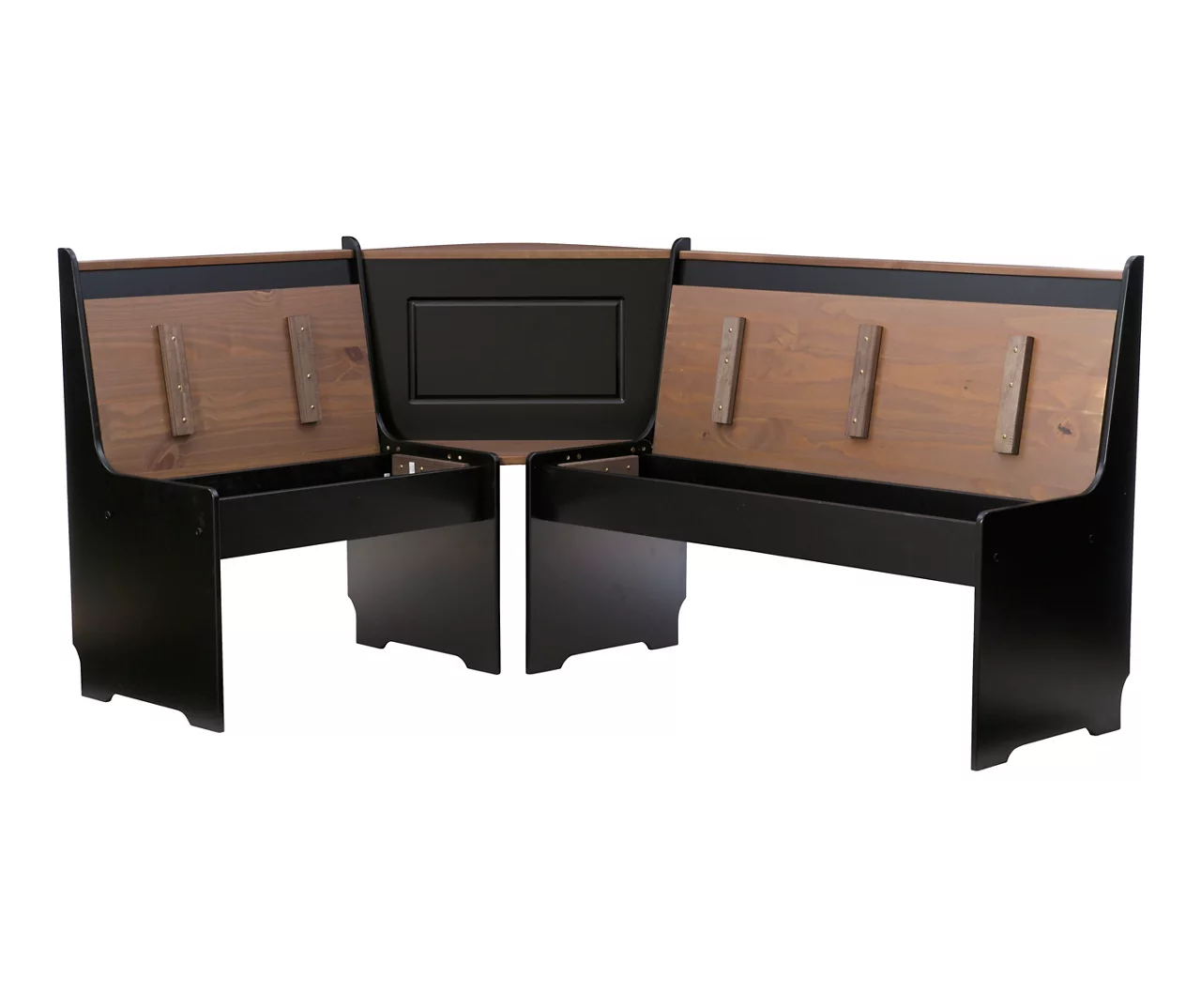 Atrium Black & Pecan 3-Piece Wooden Breakfast Nook Set 6 Atrium Black & Pecan 3-Piece Wooden Breakfast Nook Set - Image 4