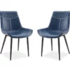 Austin Blue Faux Leather Upholstered Dining Chairs, 2-Pack -Storage supplies store 810543133 A0