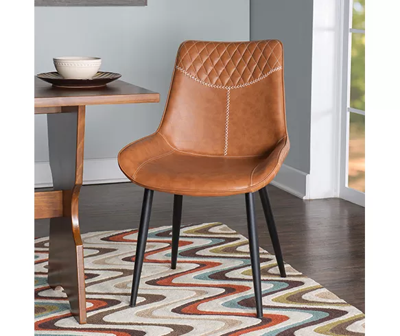 Trace Brown 2-Piece Faux Leathered Upholstered Dining Chair Set 7 Trace Brown 2-Piece Faux Leathered Upholstered Dining Chair Set - Image 5