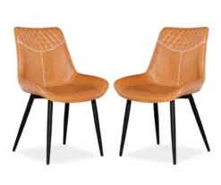 Trace Brown 2-Piece Faux Leathered Upholstered Dining Chair Set 13 Trace Brown 2-Piece Faux Leathered Upholstered Dining Chair Set -Storage supplies store 810543134 A0