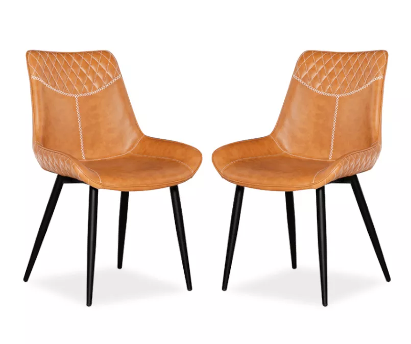 Trace Brown 2-Piece Faux Leathered Upholstered Dining Chair Set 8 Trace Brown 2-Piece Faux Leathered Upholstered Dining Chair Set - Image 6