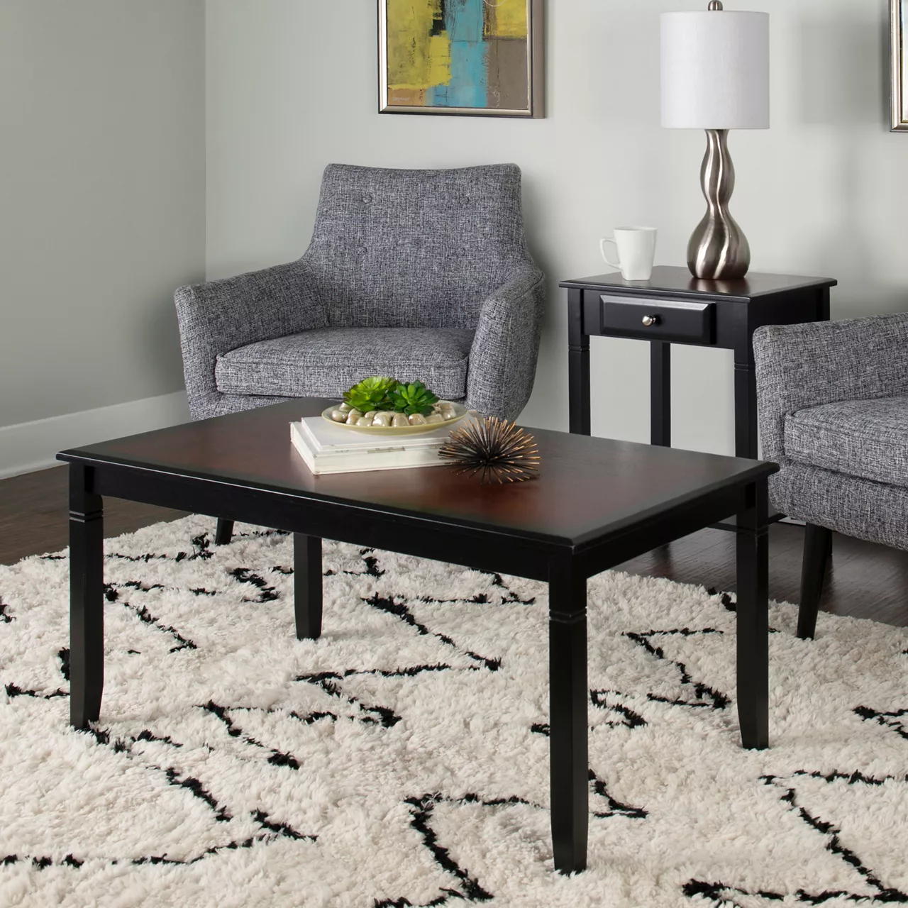 Shirley Black Cherry Transitional Wood Coffee Table 4 Shirley Black Cherry Transitional Wood Coffee Table - Image 2