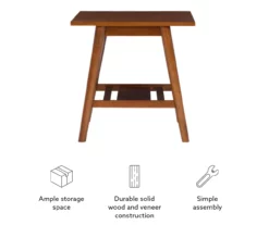 Presley Brown 2-Tier Slatted Wood End Table 17 Presley Brown 2-Tier Slatted Wood End Table -Storage supplies store 810543147 A0 10