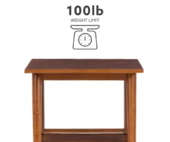 Presley Brown 2-Tier Slatted Wood End Table 18 Presley Brown 2-Tier Slatted Wood End Table -Storage supplies store 810543147 A0 11