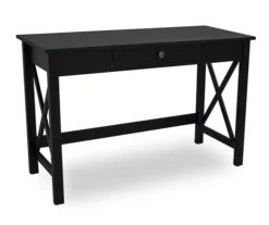 Richland Black 1-Drawer Wood X Leg Wood End Table -Storage supplies store 810543158 4