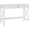 Richland White 1-Drawer Wood X Leg Desk 2 Richland White 1-Drawer Wood X Leg Desk -Storage supplies store 810543159 1