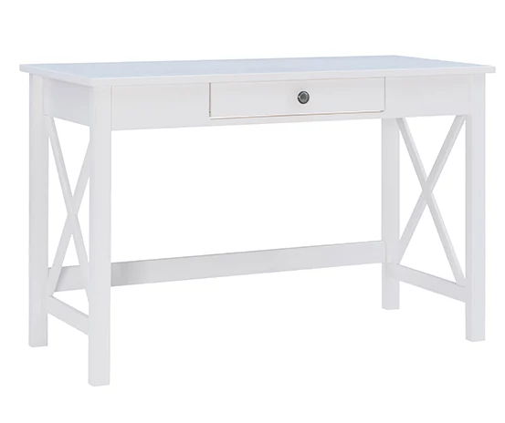 Richland White 1-Drawer Wood X Leg Desk 3 Richland White 1-Drawer Wood X Leg Desk
