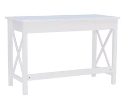 Richland White 1-Drawer Wood X Leg Desk 11 Richland White 1-Drawer Wood X Leg Desk -Storage supplies store 810543159 5