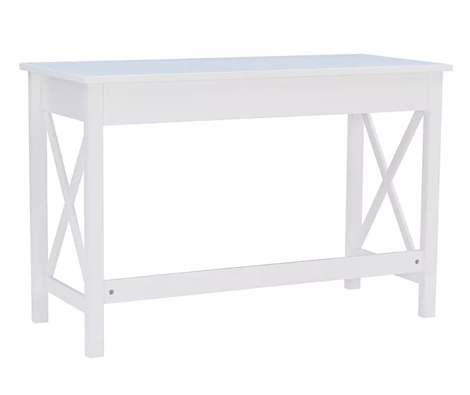 Richland White 1-Drawer Wood X Leg Desk 7 Richland White 1-Drawer Wood X Leg Desk - Image 5