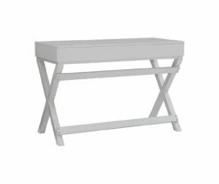 Kari Gray 2-Drawer Campaign Desk -Storage supplies store 810543177 5