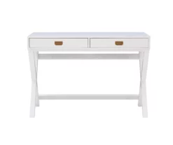 Cami White X-Base Campaign Writing Desk -Storage supplies store 810543179 3