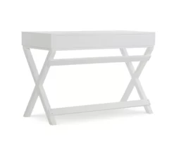 Cami White X-Base Campaign Writing Desk -Storage supplies store 810543179 4