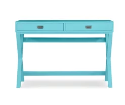 Cami Blue X-Base Campaign Style Writing Desk -Storage supplies store 810543182 3