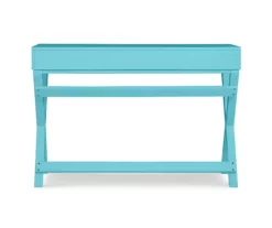 Cami Blue X-Base Campaign Style Writing Desk -Storage supplies store 810543182 4