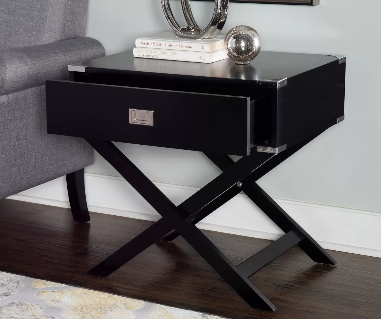 Cami Single Drawer X Base Accent Table 6 Cami Single Drawer X Base Accent Table - Image 4