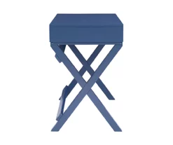 Kari Navy Blue 2-Drawer Campaign Desk -Storage supplies store 810543186 4