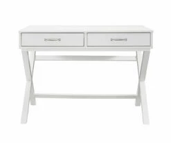 Kari White 2-Drawer Campaign Desk 7 Kari White 2-Drawer Campaign Desk -Storage supplies store 810543188 3